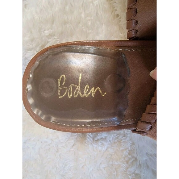 Boden Block Heel Suede Sandals Size 40 US Size 9 Brown - Picture 8 of 9